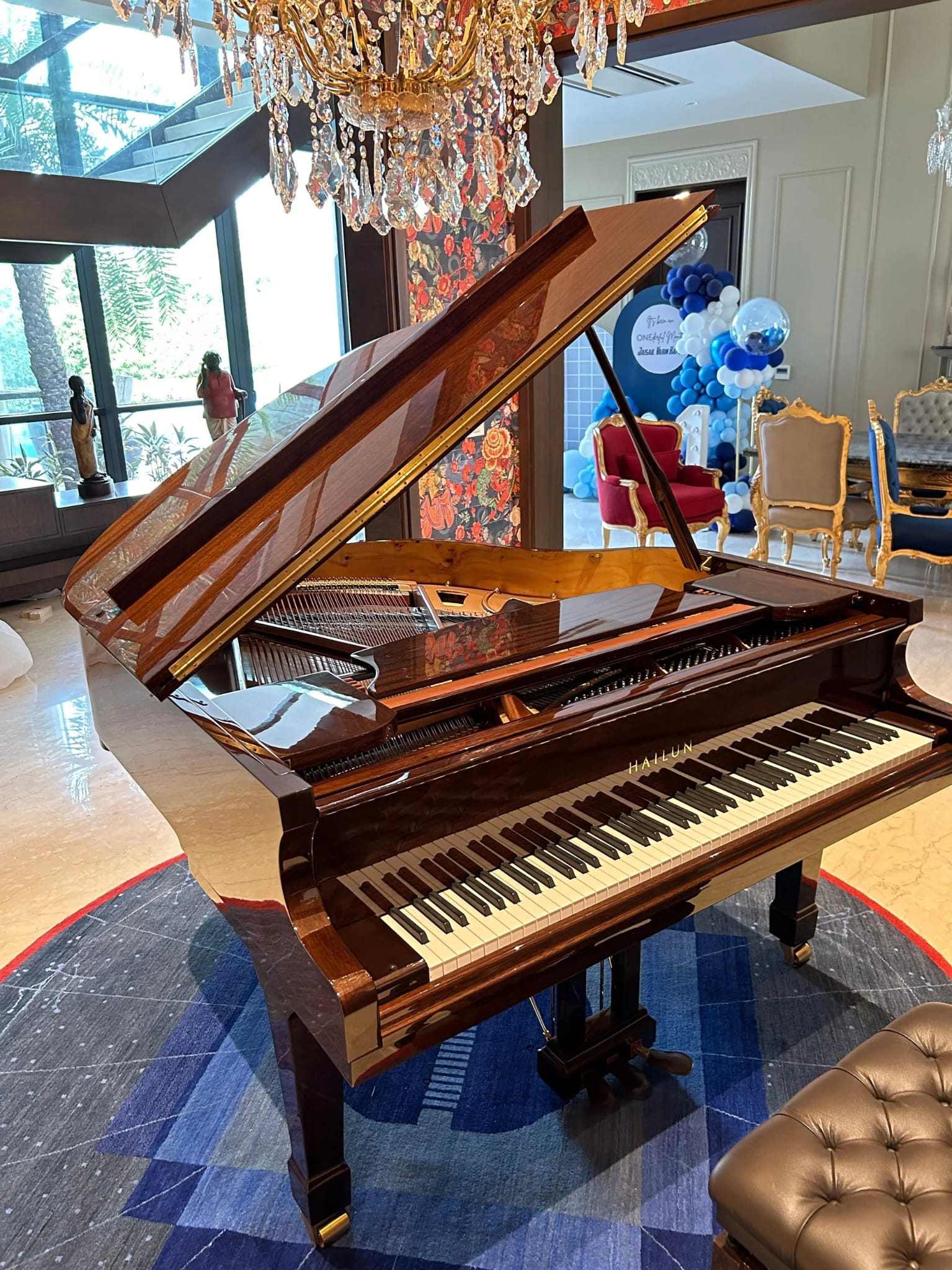 Grand piano prepared for careful specialty moving